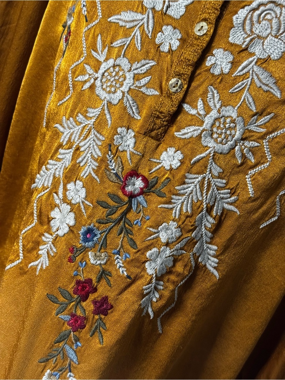 JOHNNY WAS Roma Victorian Prairie Blouse in Topaz Small EUC 171 - Picture 8 of 16